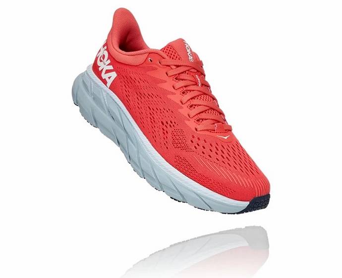 Hoka Clifton 7 Träningsskor Dam Korall Vita | Sverige-4789520